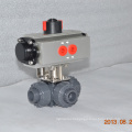 high quality plastic true union 3 way UPVC union connection airpowered ball valve
